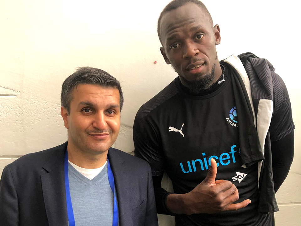 Frank meets Usain Bolt